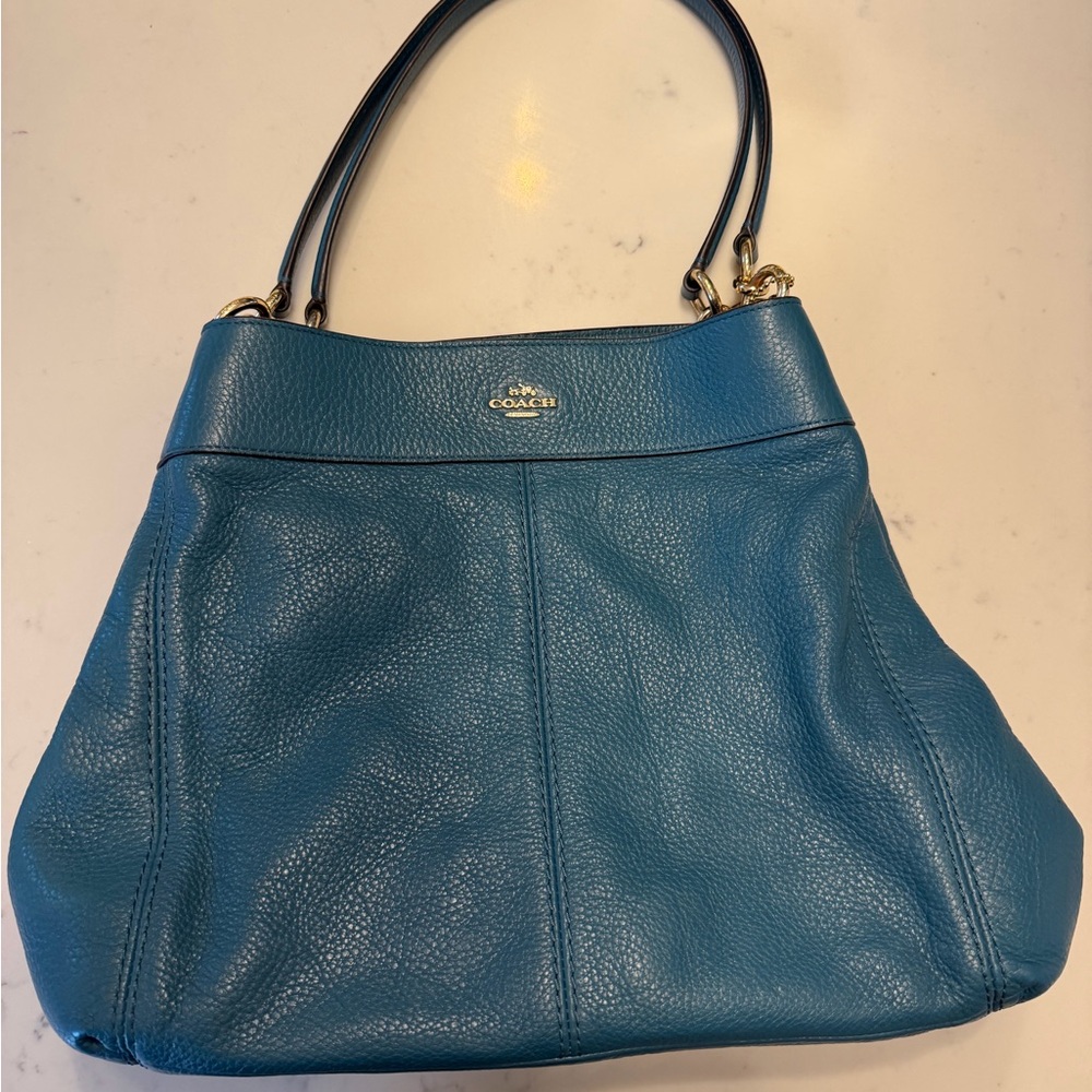 Coach Teal Leather Shoulder Bag
